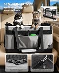 Pecute Cat Carrier, Soft Double Pet Crate pour 2 Voyage de chats, Gray 5mm Cadre anti-effondrement, double convertible Space, pliable, maille respirante en polyester, jusqu'à 26 lbs, Voyage en voiture & Visites de vétérinaires