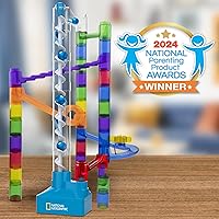 Vista 7 de National Geographic Marble Run with Motorized Elevator - 150-Piece Marble Maze Kit with Motorized Spiral Lift, 30 Marbles, Storage Bag & More
