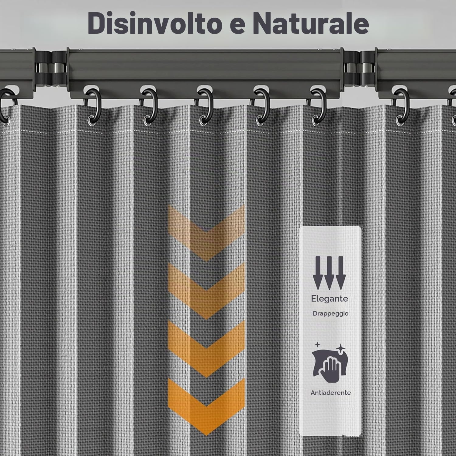 Tenda Doccia Antimuffa，Bastone Tenda a Pressione，Tenda da Doccia Pieghevole con Asta Tenda Telescopica Doccia,Pieghevole Forma U/L/Retta per Piccoli Bagni（180x200cm）