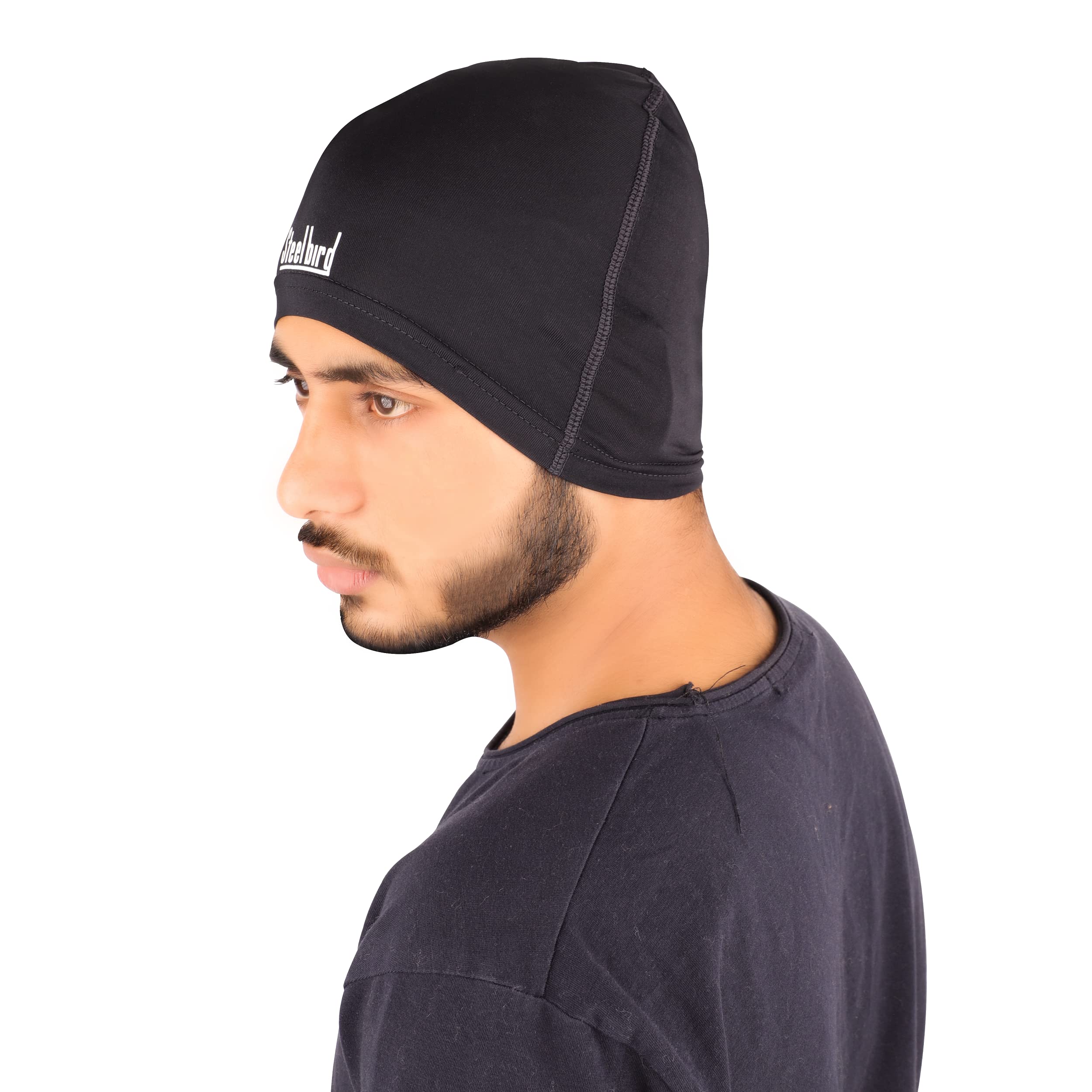 Steelbird Multi Purpose Dri-Fit Unisex Helmet Liner/Cooling Skull Cap (Black, Free Size)-image-11