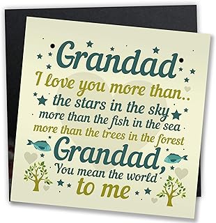 RED OCEAN Grandad Gifts For Birthday Grandad Gifts From Grandchildren Grandad Birthday Card Keepsake Mother's Day Plaque