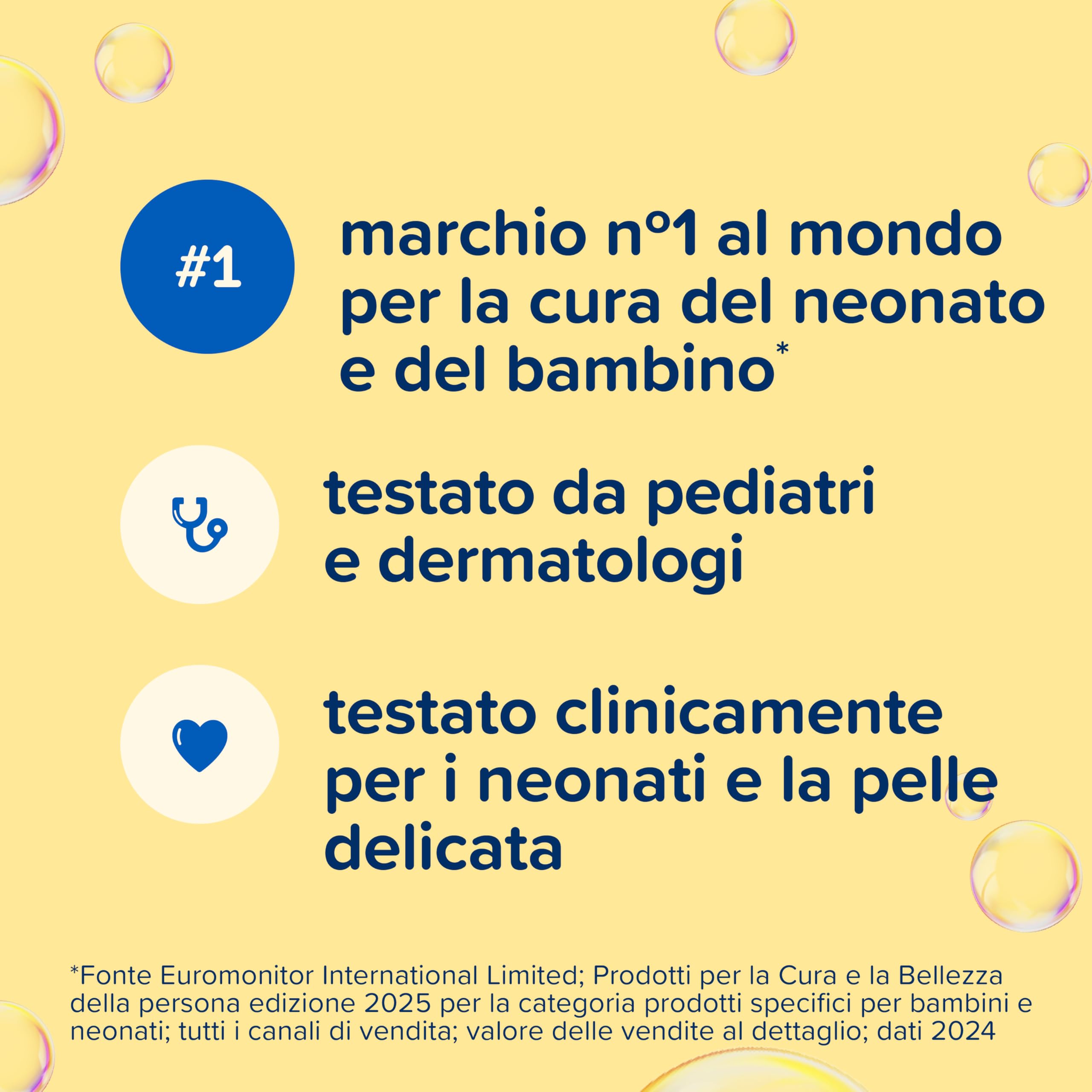 Johnson's Baby Top-to-Toe 3 in 1 Bagno dalla Testa ai Piedi 500 ml Bagnoschiuma e shampoo bambini per viso corpo e capelli