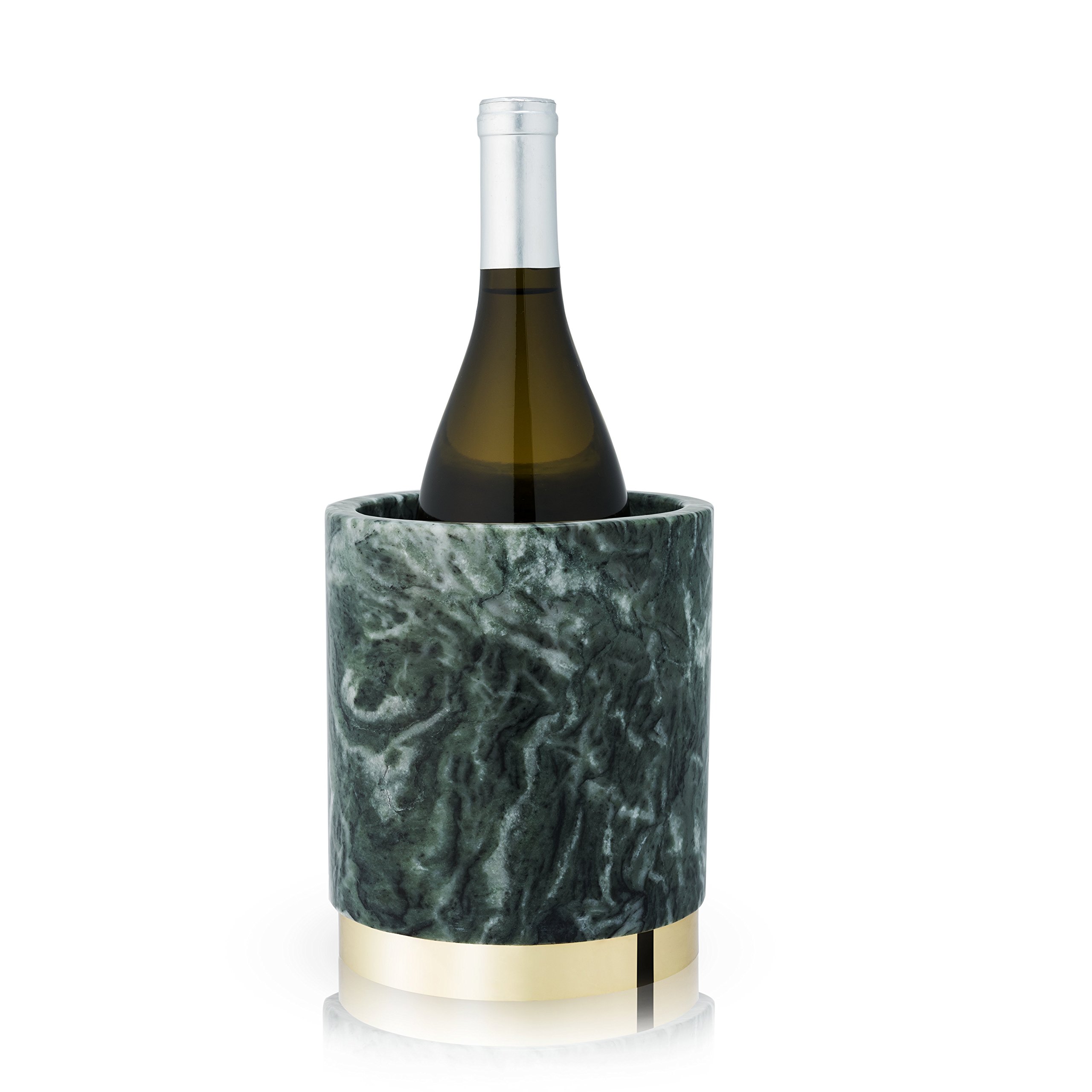Viski Emerald & Gold Wine Chiller - Marble -2