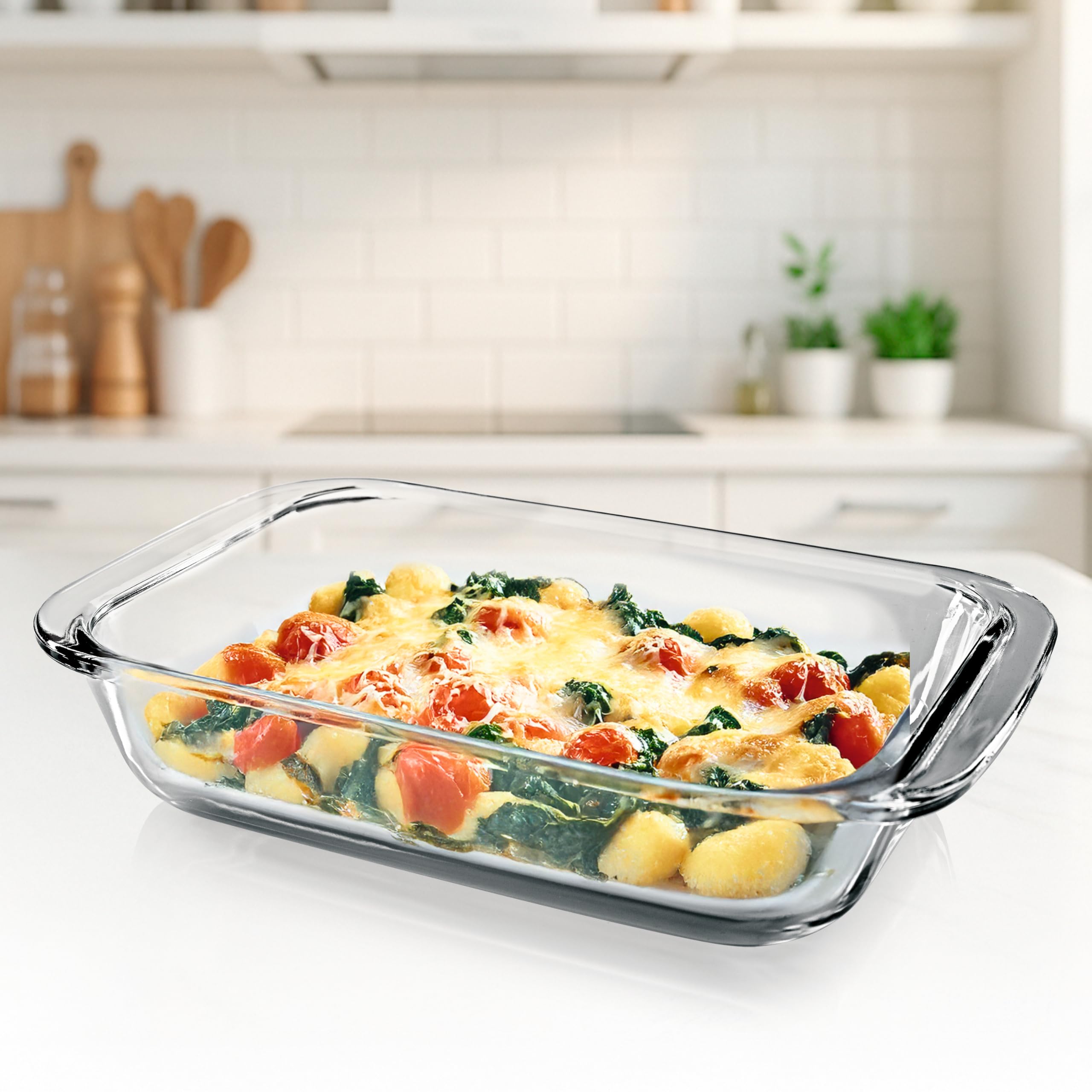 GOURMETmaxx Casserole Dish for Hot Air Fryer and Oven - 800 ml | Borosilicate Glass Baking Mould Rectangular | Casserole Dish Small for Preparing, Cooking & Serving | For Airfryer & Baked Food