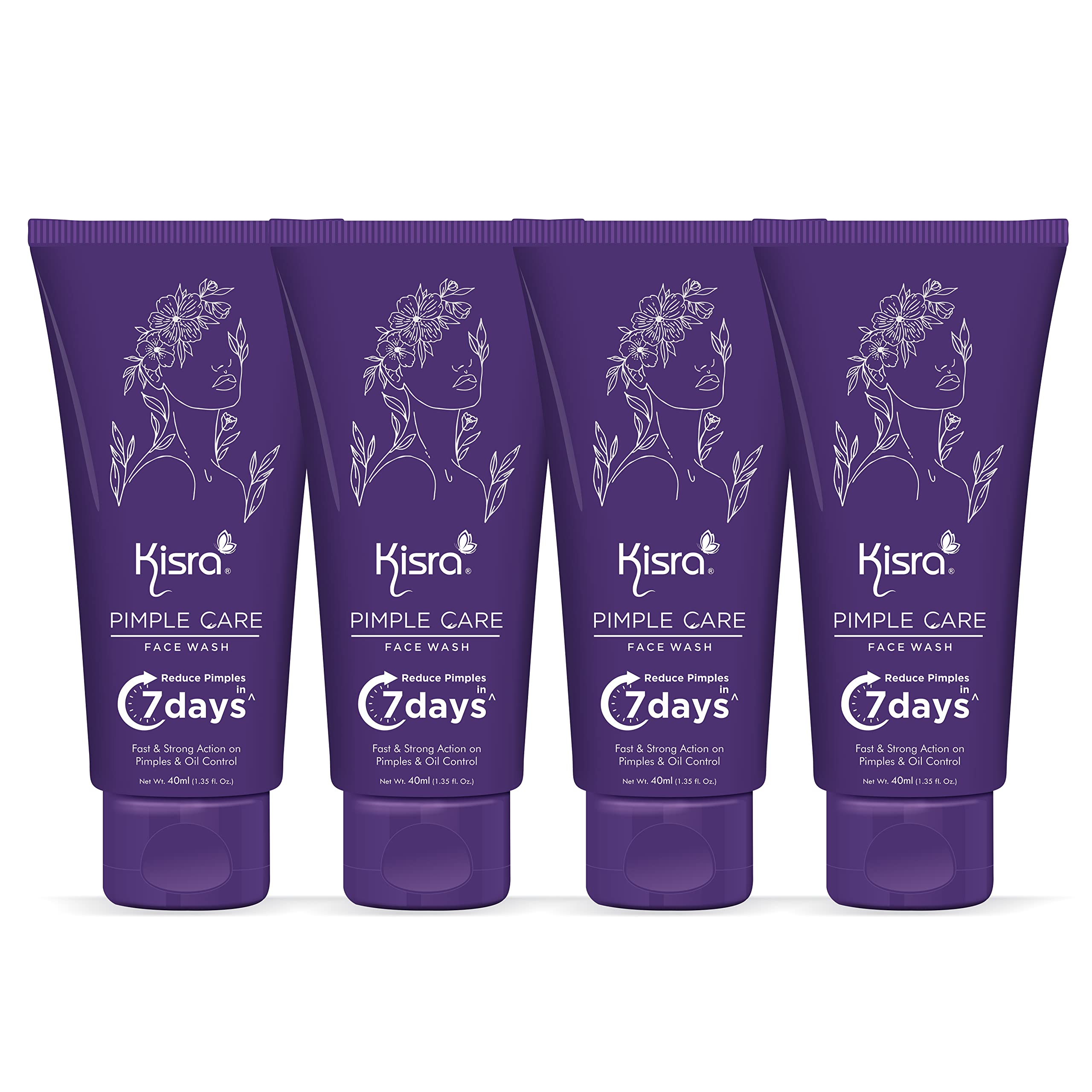 KisraPimple Care Face Wash For All Skin Types - 40 GM (Pack of 4)