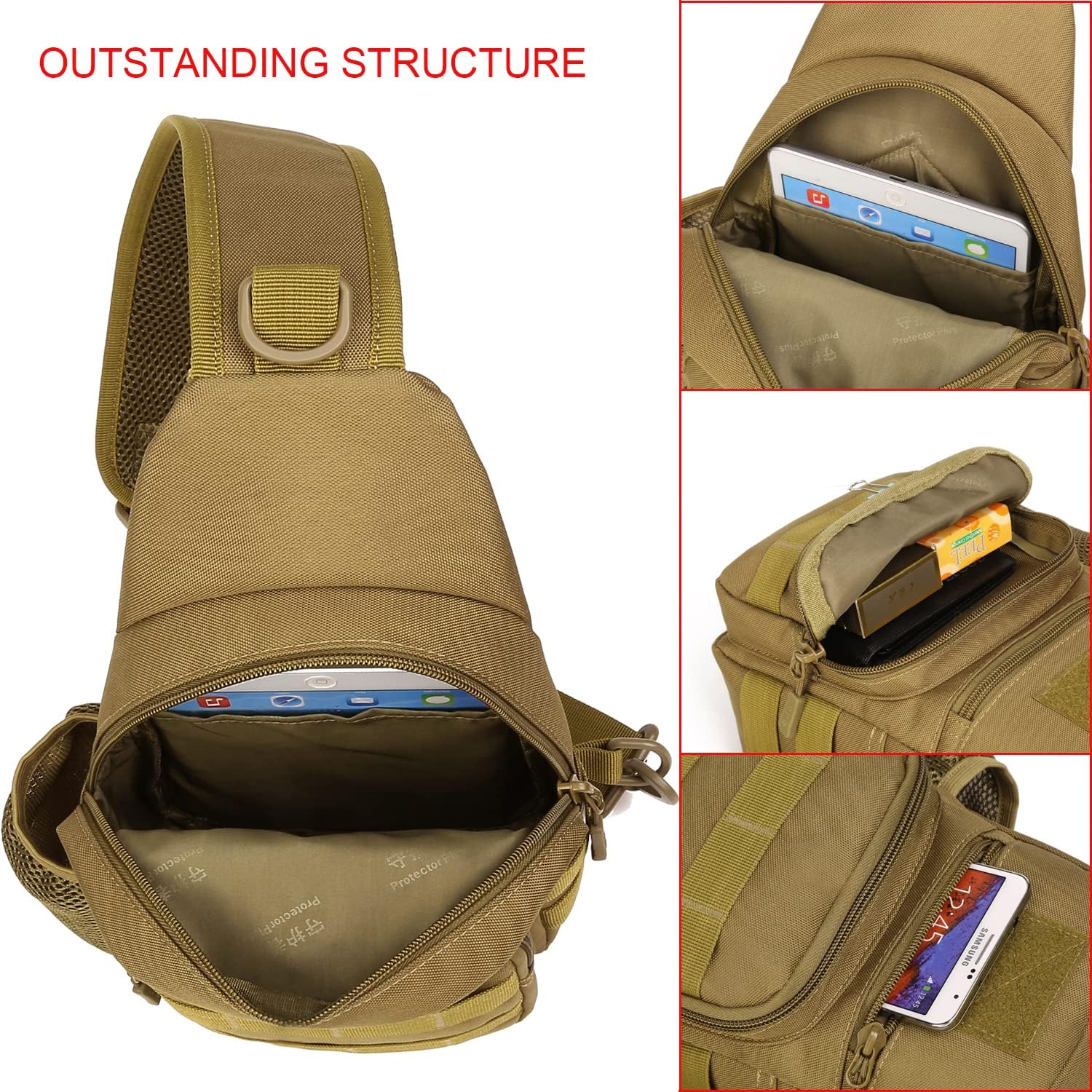 CREATOR Tactical Sling Bag Shoulder Backpack Military MOLLE Crossbody Bag Chest Pack Hiking Daypack - Image 6