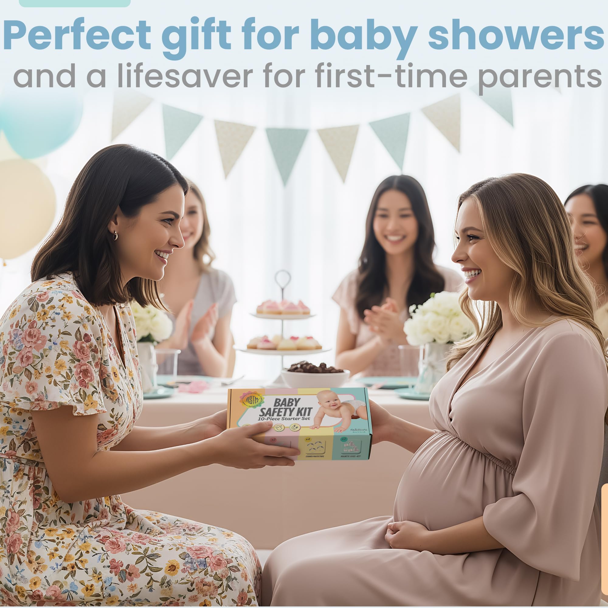 Kit di sicurezza per bambini – Serrature per armadi a prova di bambino, coperture per prese di sicurezza per bambini e protezioni angolari – installazione senza trapano mantiene i bambini al sicuro