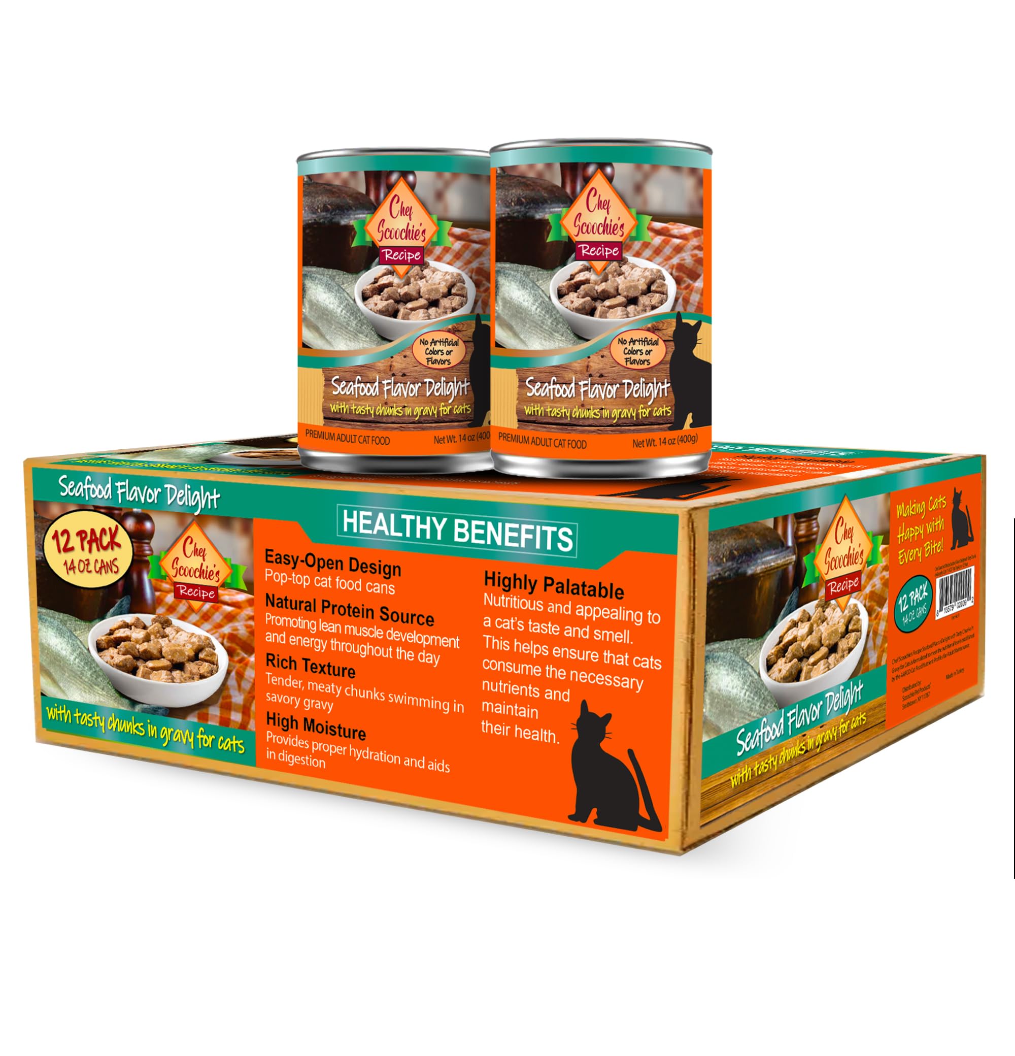 Scoochie Pet Products Chef Scoochie's Tender Seafood Chunks in Gravy