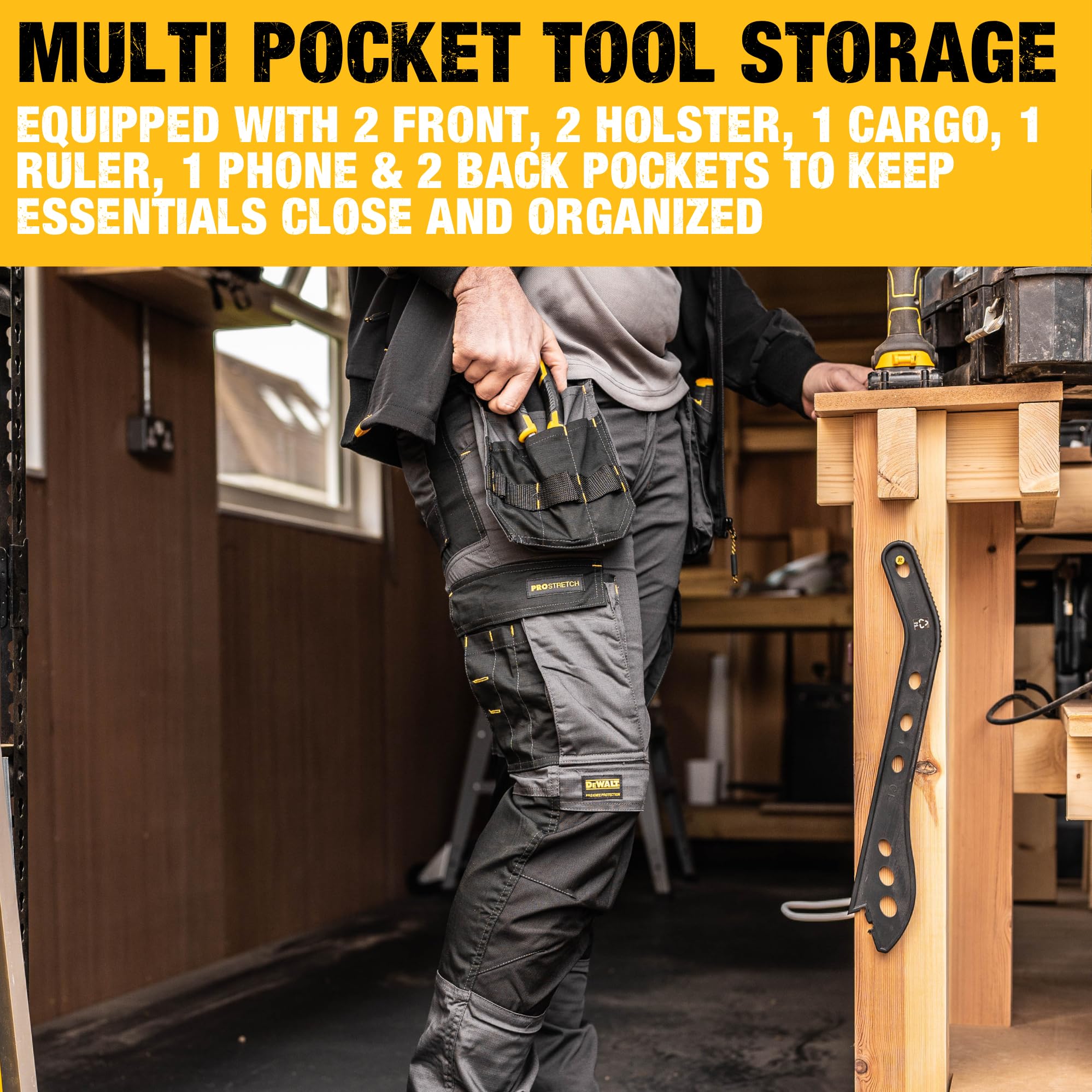 DEWALT Men's Fairhaven Pro-Stretch, Slim Fit, Holster Pocket Work Trousers - 3