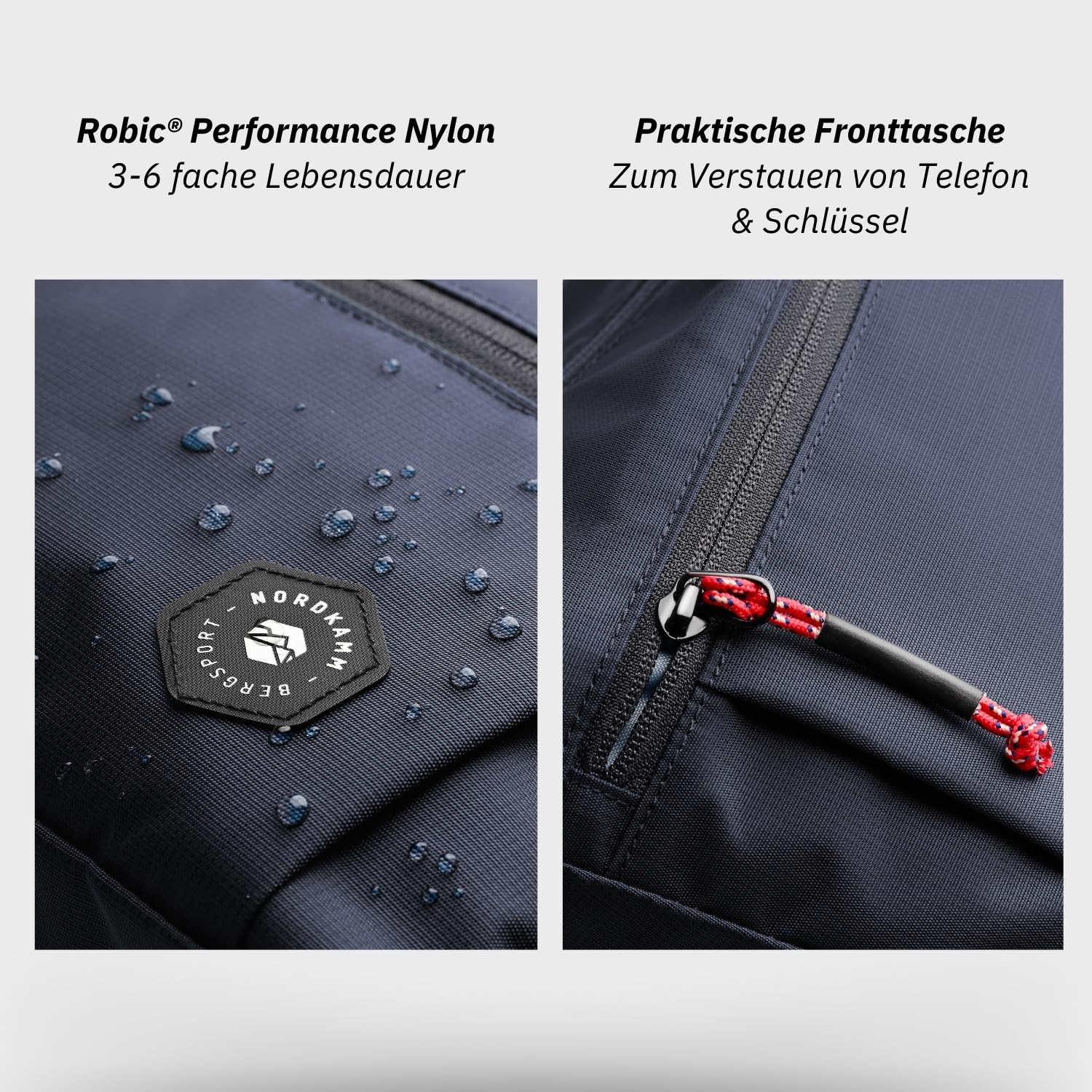 NORDKAMM Boden Chalkbag zum Klettern & Bouldern, perfekt für die Kletterhalle oder draußen, Chalk Bag aus Robic Performance Nylon, Magnesia-Beutel
