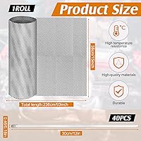 Vista 2 de Protector térmico de escape para automóvil, 15 x 93 pulgadas, material de protección térmica de aluminio en relieve con 20 bridas de metal