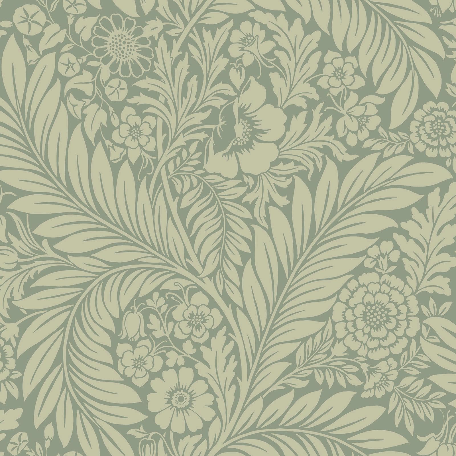 Belgravia Décor Florence Wallpaper - Green - Leaf Trail Pattern