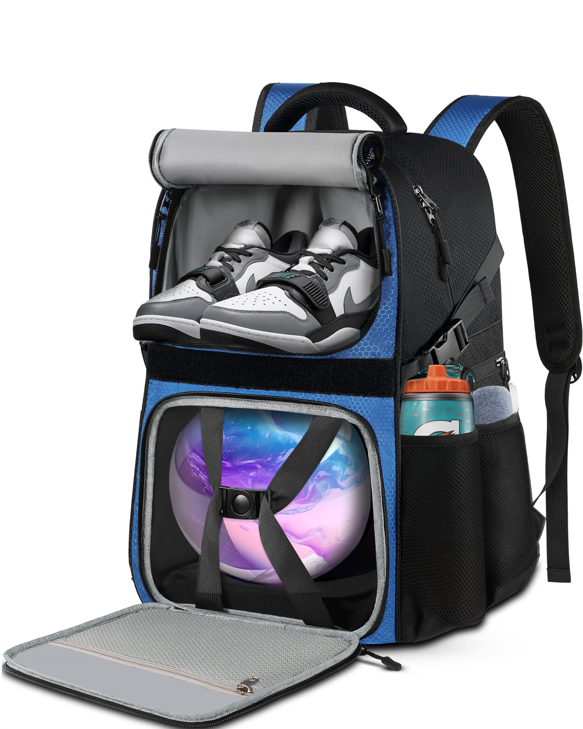 LOINTET Bowling Ball Bag, Single Bowling Backpack with Shoe Totes Bag Up to Size 16, Padded Ball Holder Bag, Accessories Gifts for Lovers/Player,