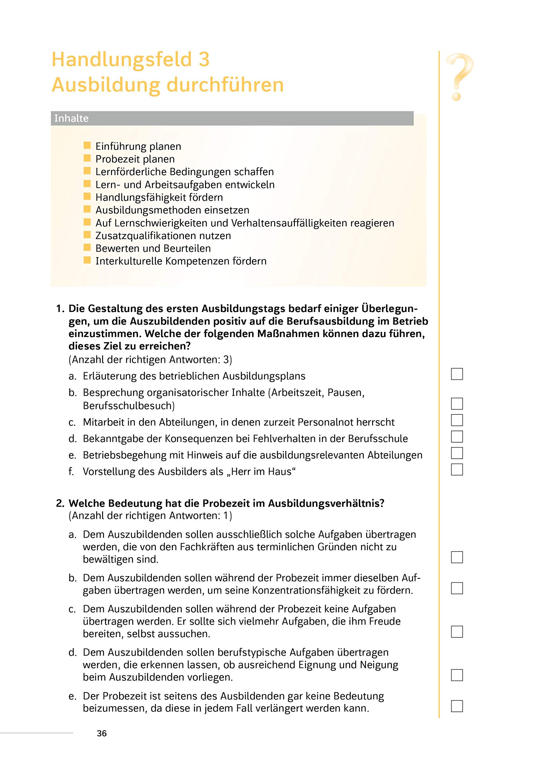Kompaktwissen AEVO in vier Handlungsfeldern: Übungsaufgaben mit Lösungen