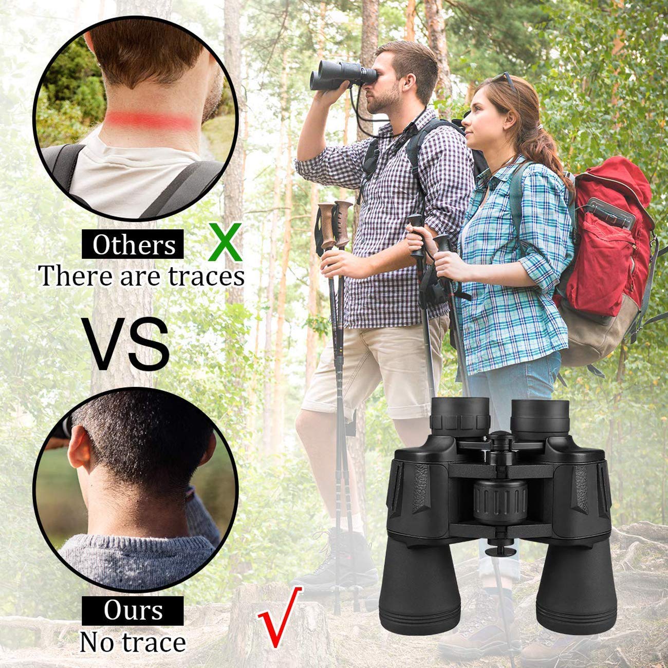 Binocolo 10 X 50 Telescopio Portatile Binocolo Leggero Impermeabile Telescopio per Fotografia con Telefono Cellulare Adatto per Adulti e Bambini Astronomia all'aperto Viaggi Arrampicata Nero