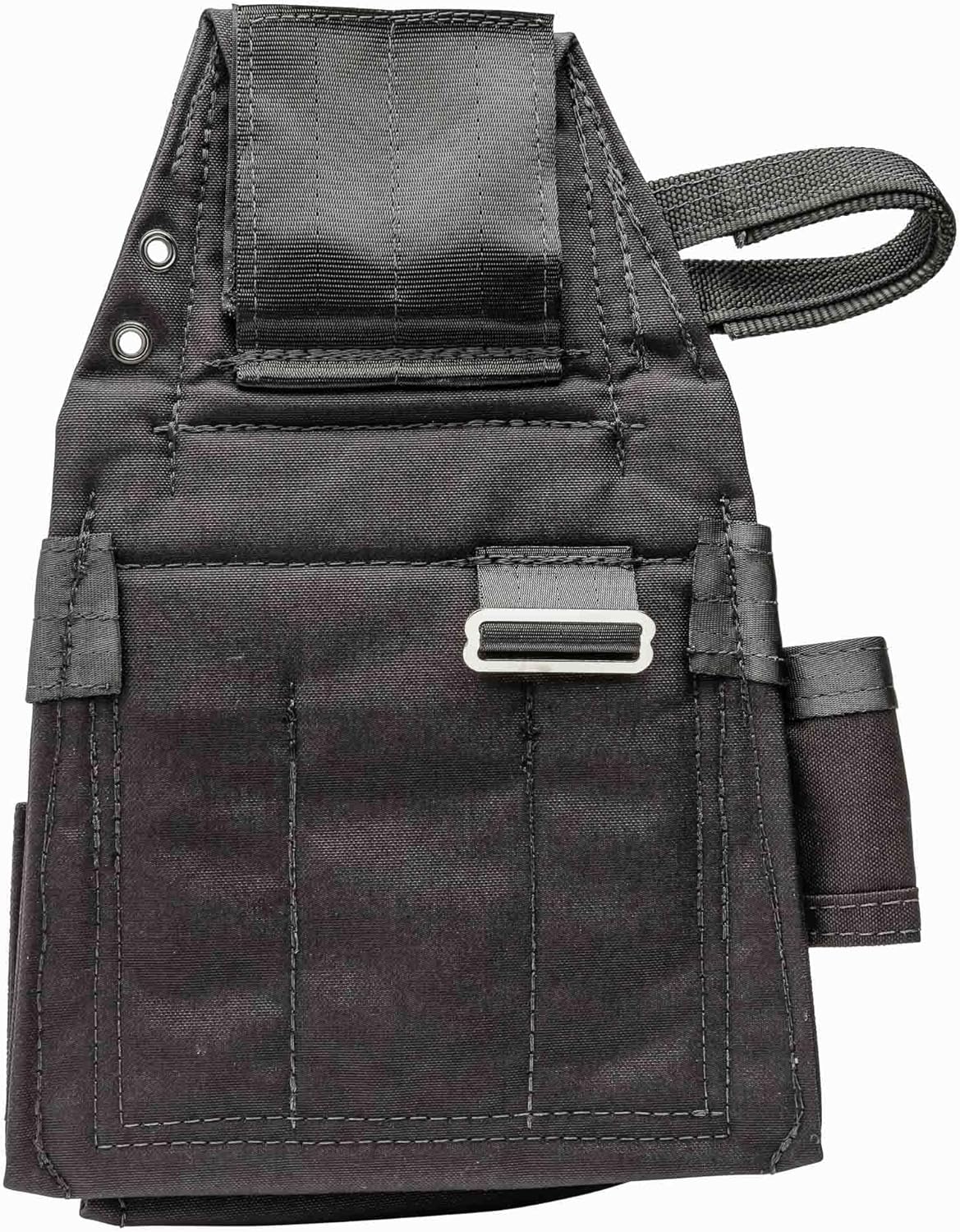 The Diamondback Miter Tool Pouch - Clip-On Tool Belt Pouch with 3 Pockets, 7 Slots, & 3 Loops- Lightweight Belt - Durable Tool Pouch with Belt Clip 15.25"x10.25", 1 lb (Black) - Image 3