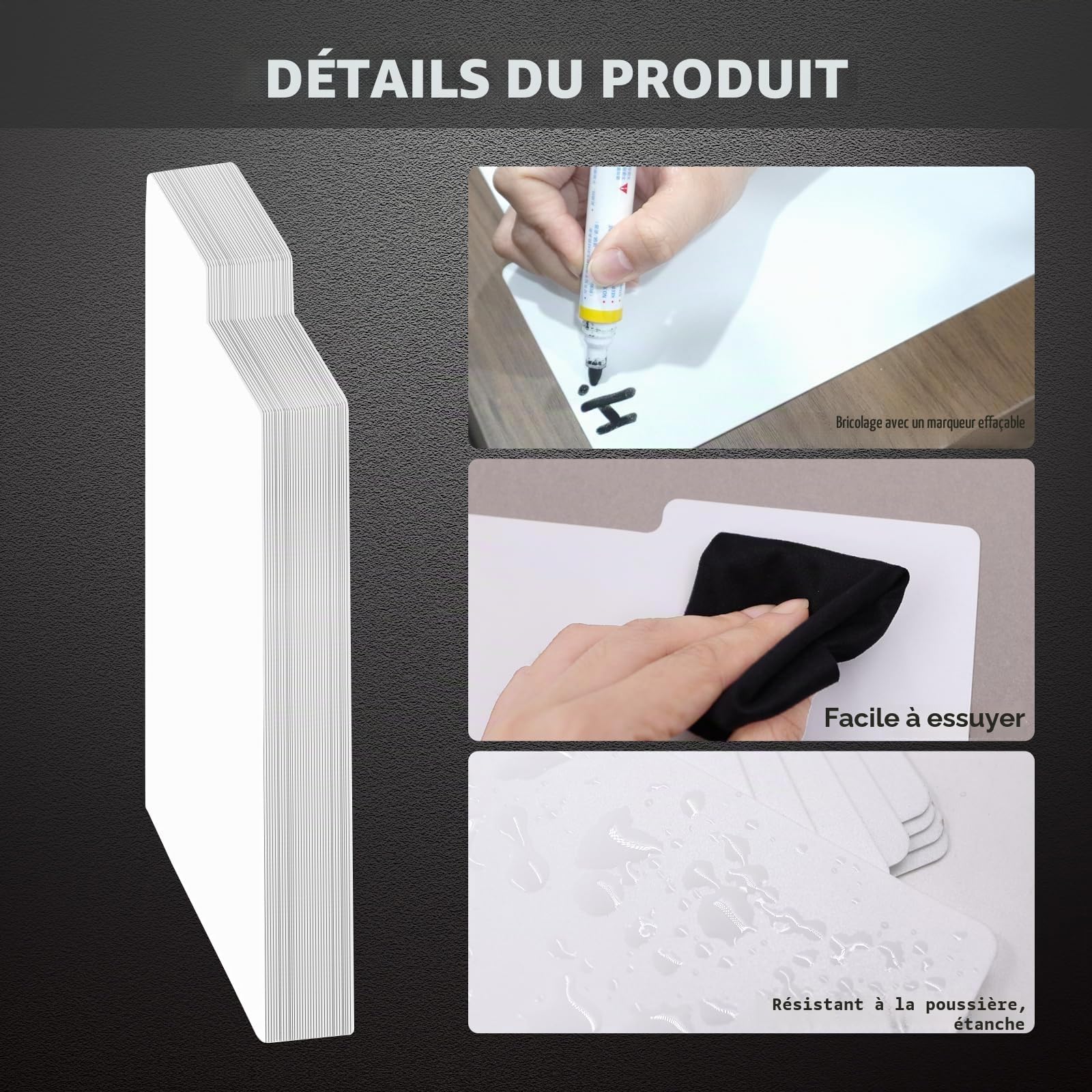 30,5 cm Grand Séparateur de Disque Vinyle Blanc Double Face Plastique Onglet Catégorie DIY Vinyle LP Album Séparateurs pour Vinyle, CD, Albums, Boîtes et Organisation DVD (20)