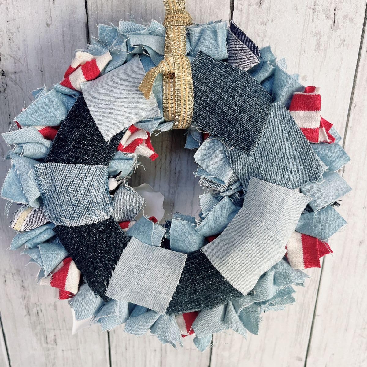 Amazon.co.jp: NO.483 クリスマスリース デニムリース 布リース