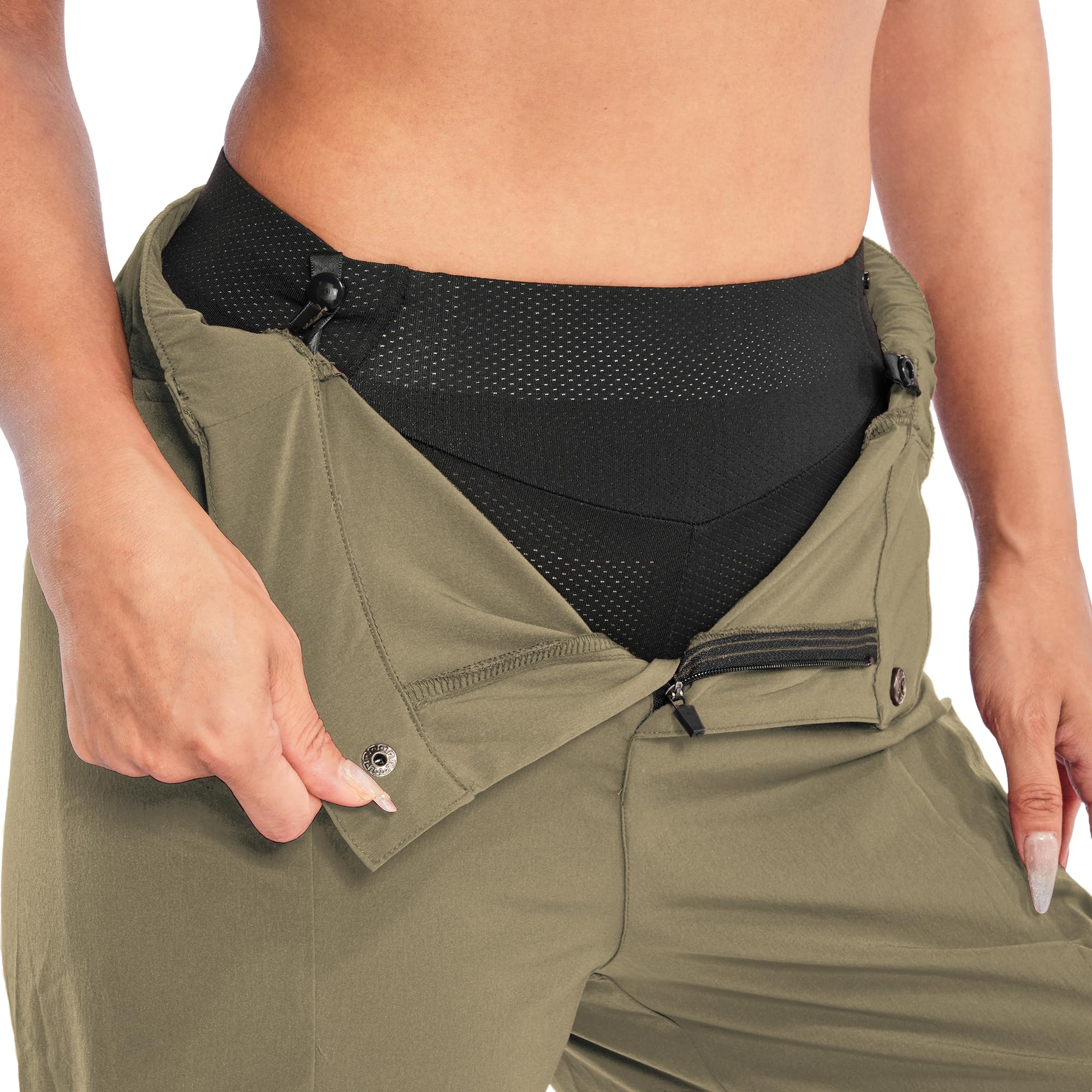 Wulibike Short de cyclisme pour femme - 2 en 1 - Rembourré - Avec rembourrage - Poches zippées
