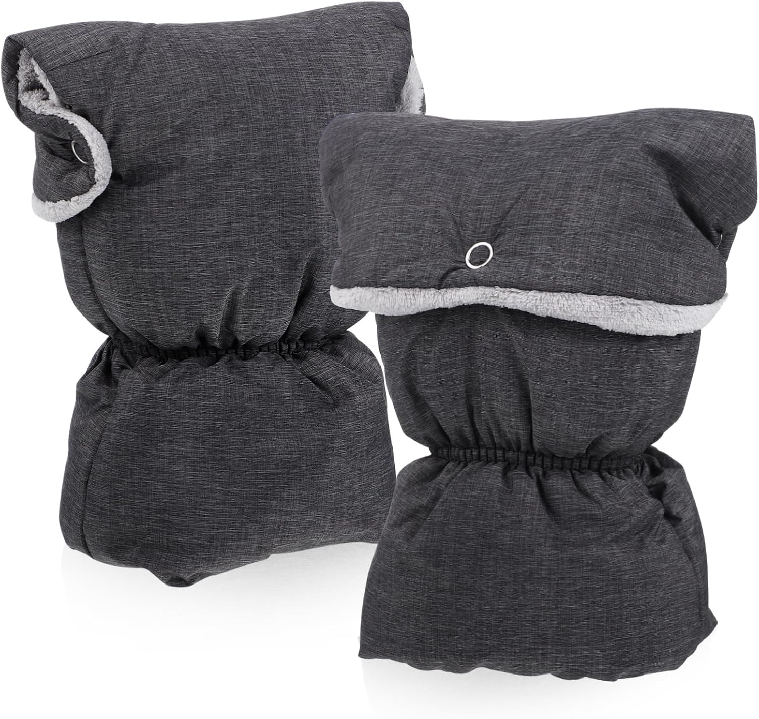 1pair Stroller Gloves for Parents Warm -Freeze Handmuffs Fleece Lining Fit for All Standard Strollers Button Design for Cold Weather