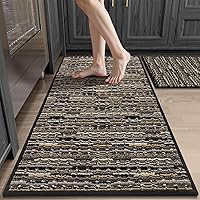 Vista 11 de Juego de 2 alfombras de cocina antideslizantes para el piso, gruesas, resistentes a las manchas, vintage, tapetes de pasillo para pasillos, entrada