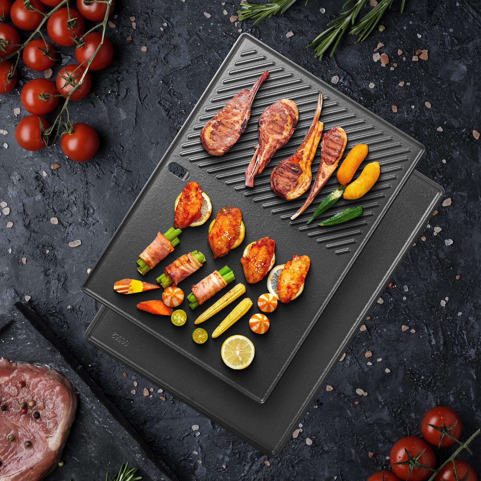 Plancha de hierro fundido para parrilla Landmann Triton 3 y 4 quemadores, Enders Boston 4, Enders Monroe PRO 4, Enders Boston 6 parrilla de gas, 43,5 x 31,5 cm parrilla para Broil King Baron, Crown,