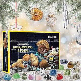 Christmas Advent Calendar 2022, Healing Crystal Advent Calendar 24DAYS Christmas Countdown Calendar Set Gift, Rock Collections Pebbles Polished Gravel Christmas Countdown Calendars