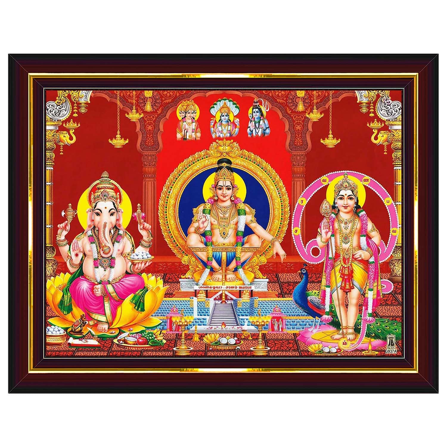 Ayyappa & Ganesh Wall Painting - Home Decor -1 Ayyappa & Ganesh Wall Painting - Home Decor -1