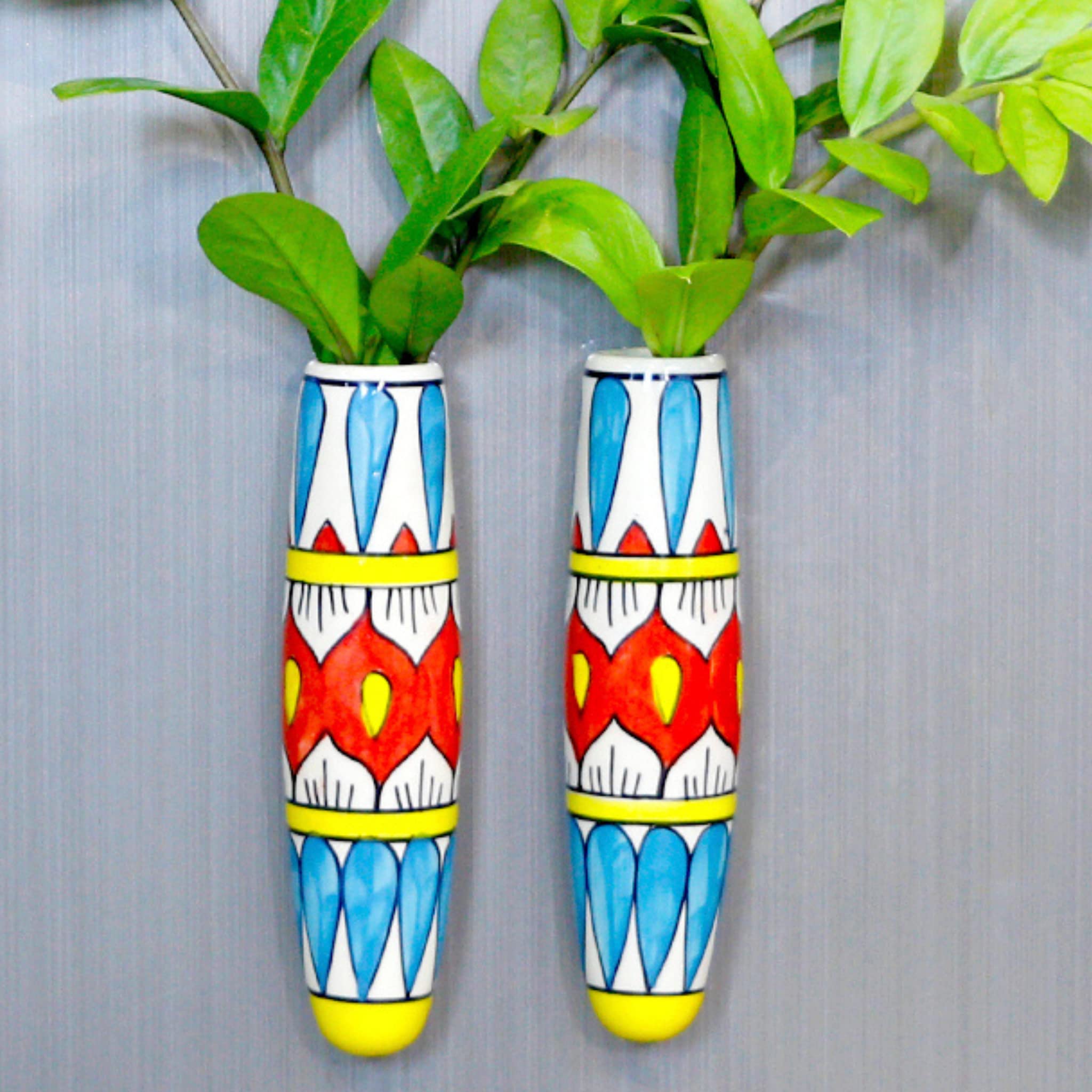 Lazy Gardener Magnetic Ceramic Planter Pot Set | Fridge Magnet Planter for Indoor Plants | Decorative Indoor Planter Stand with Strong Magnet | Red & Blue Set of 2 (B095797D6J) Amazon Price History, Amazon Price Tracker