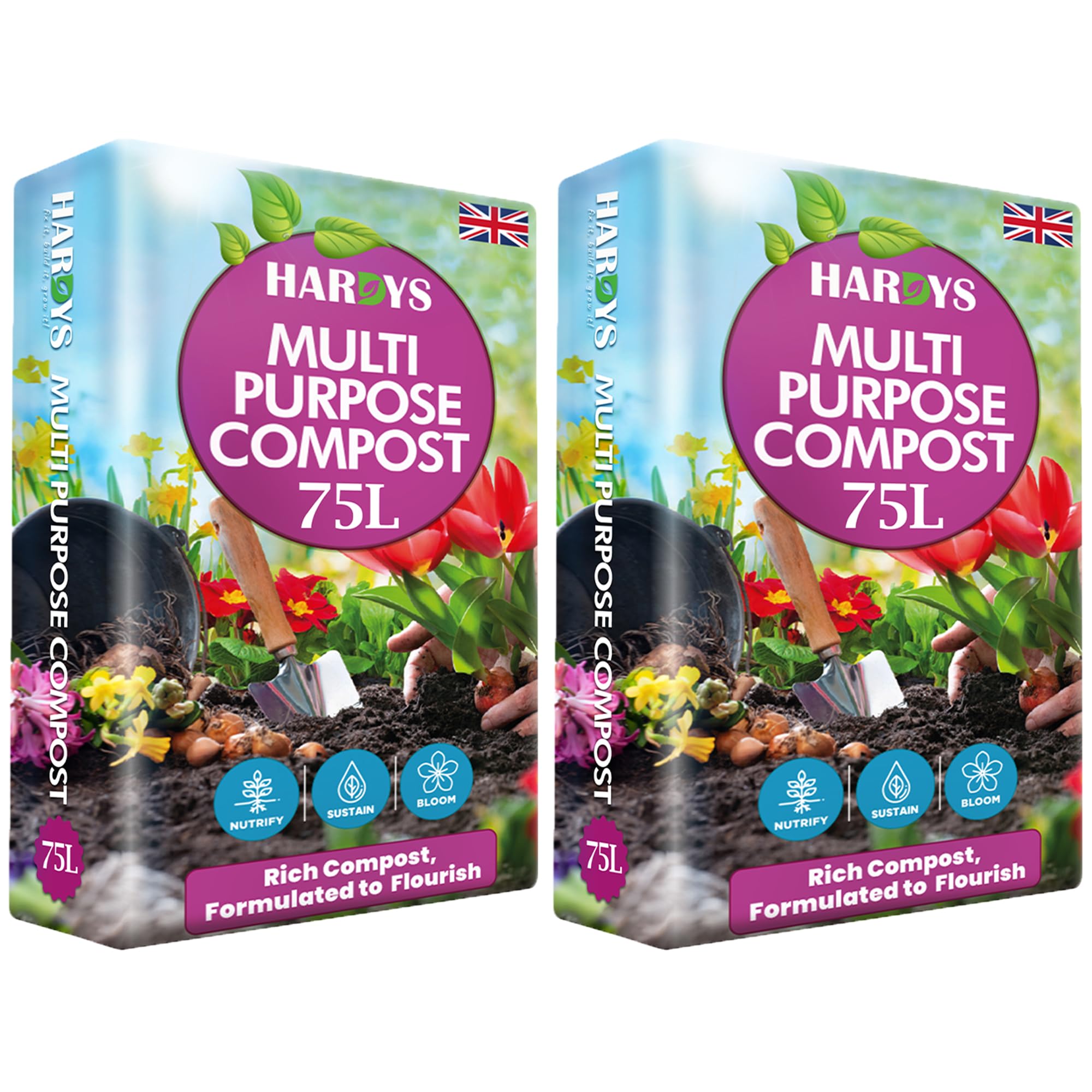 Hardys 150L Multi Purpose Compost - Potting & Seed Compost for Outdoor Plants | All Purpose Indoor Plants Potting | Nutrient Rich Fertiliser for Garden, Pots, Planter Beds