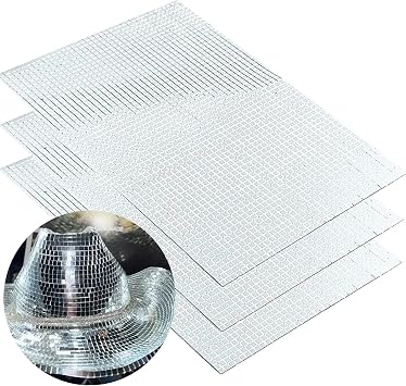 REDODECO Real Glass Silver Mirrors Mosaic Tiles Sticker for Craft Square Glass Tiles Self Adhesive,5mm by 5mm Silver, 10700PCS