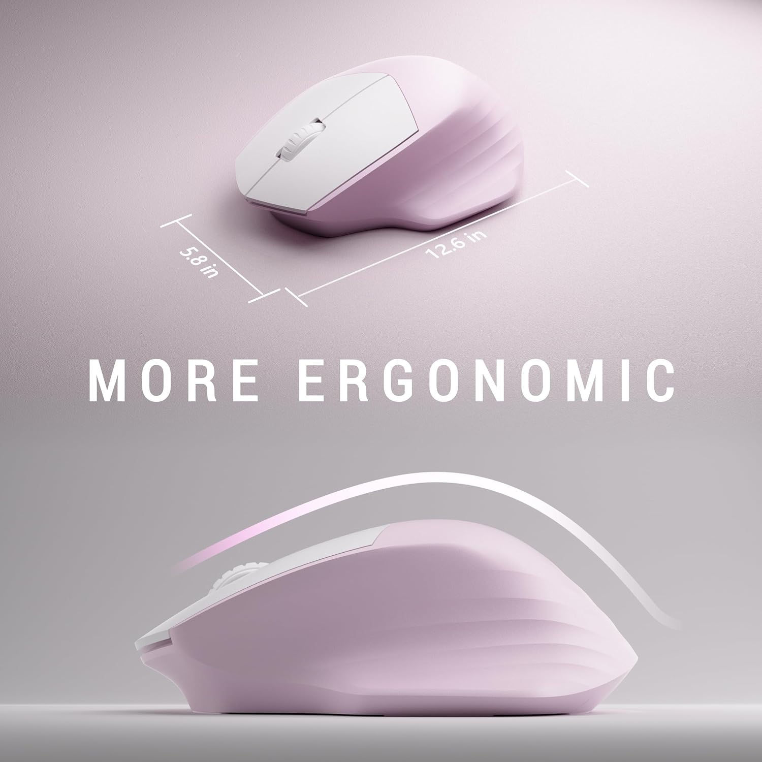 MPTOG Ergonomic Keyboard and Mouse Combo with Wrist Rest, BK Chipset, Full-Size Colorful Office Keyboard and Mouse, Power Button, USB Receiver for PC Laptop(Pink White)