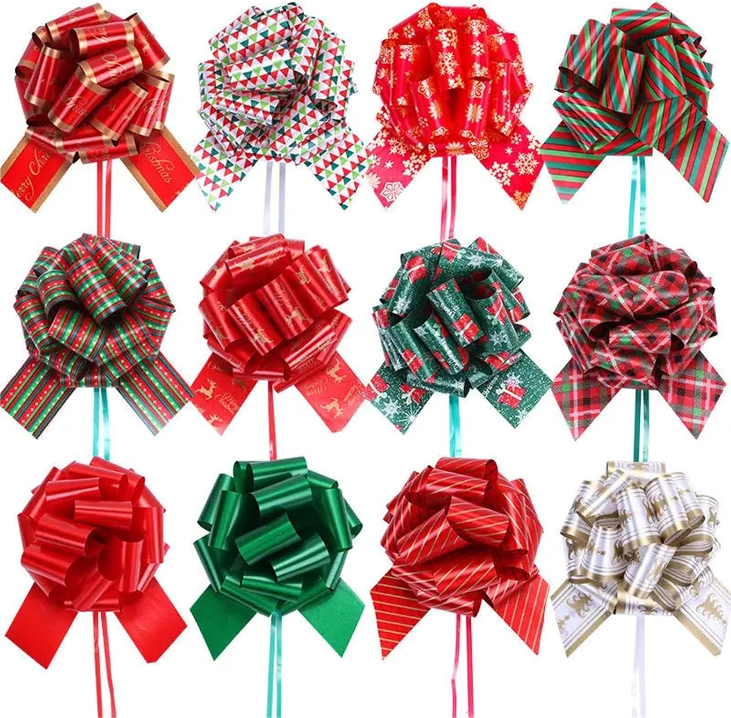 Pull Bows for Gift Wrapping 60Pcs Pull Bow Flower Pull Tie Ribbon for Christmas Holiday Gift Box Packaging Ribbon Stereoscopic Spherical Hand Pulled Flower