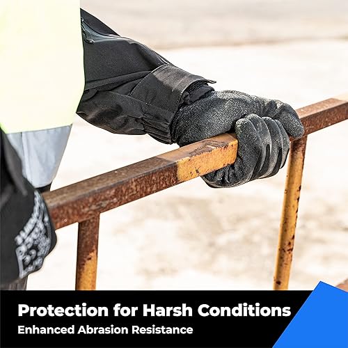 Miniatura 4 de toolant Guantes de trabajo, guantes de goma de látex arrugado para construcción, jardinería, almacén