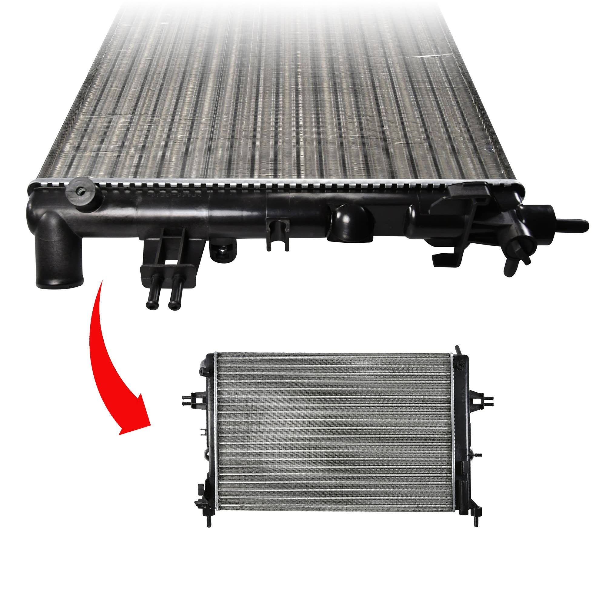 1x Radiatore motore Radiatore acqua per auto con cambio manuale | Compatibile con: CHEVROLET ZAFIRA, OPEL ASTRA G Cabriolet, ASTRA G Caravan, ASTRA G CC, ASTRA G CLASSIC