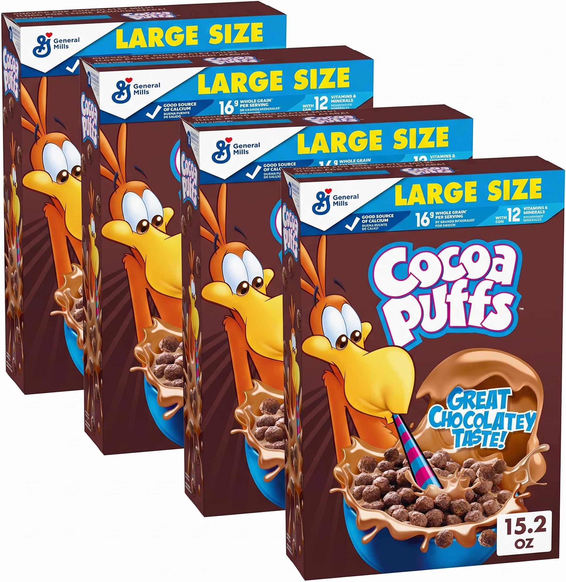 Chocolate Breakfast Cereal with Whole Grains, 15.2 oz (Pack of 4)