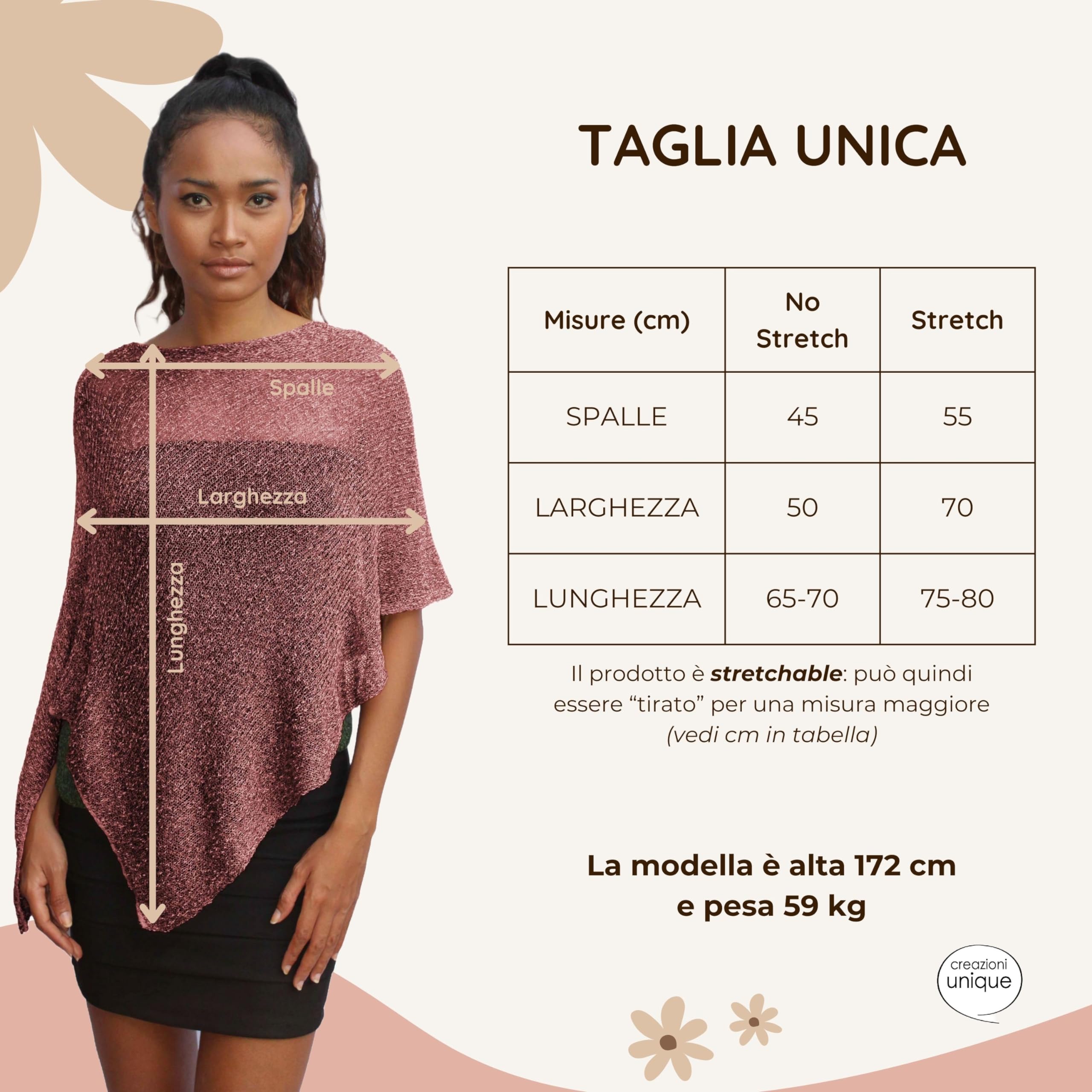 Poncho Bolardo de Mujer Elegante de Ceremonia o Noche - Poncho Mujer Verano y Primavera de Red de Viscosa Térmica con Esencia de Flor de Cerezo