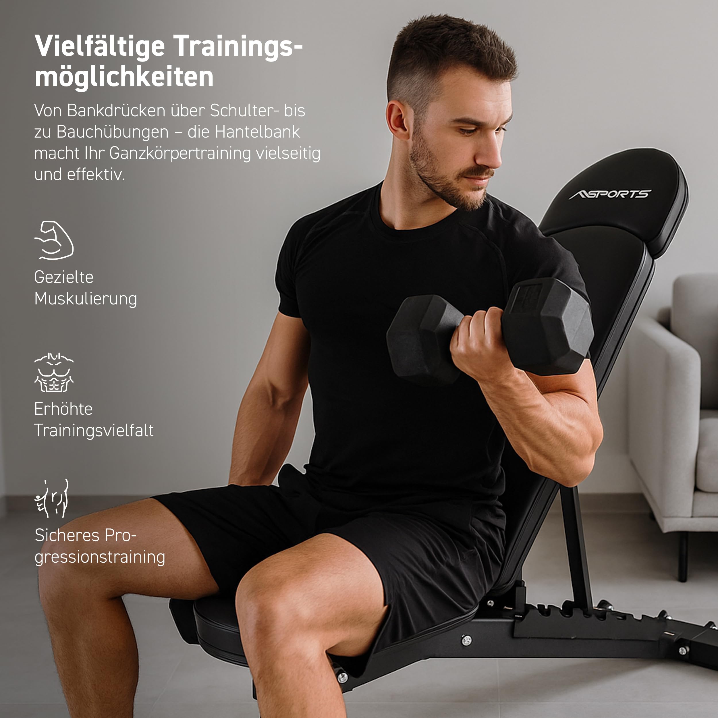 MSPORTS Hantelbank Premium – Schräg- & Flachbank
