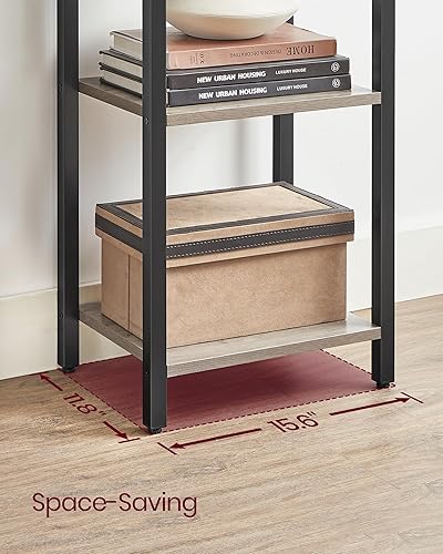 Miniatura 47 de VASAGLE Estantería de 6 niveles, estantería con marco de acero, estante para libros para sala de estar, oficina en casa, estudio, 11.8 x 15.7 x 73.2