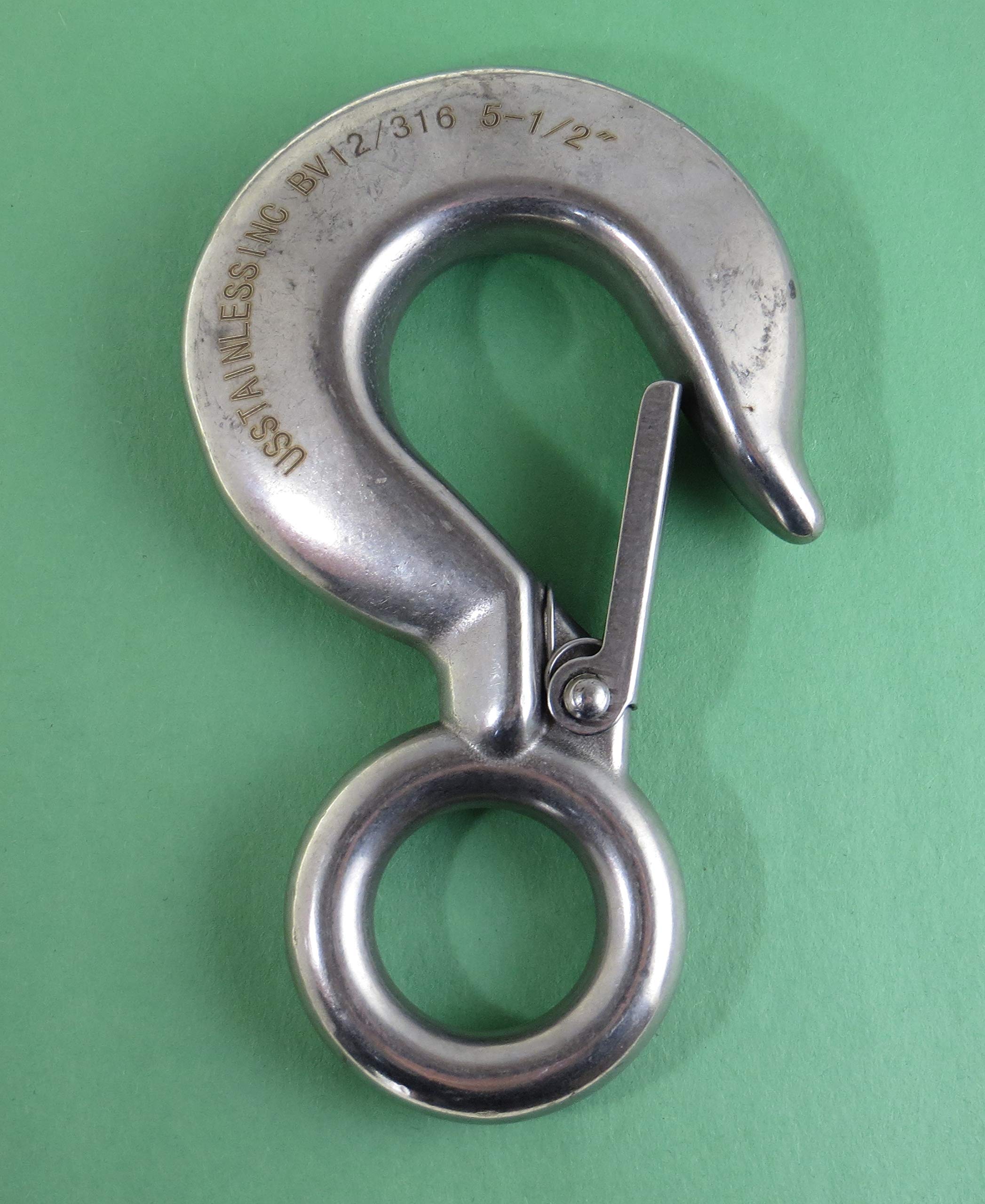 Mousqueton rigide en acier inoxydable 316 avec loquet de sécurité 5 1/2" qualité marine