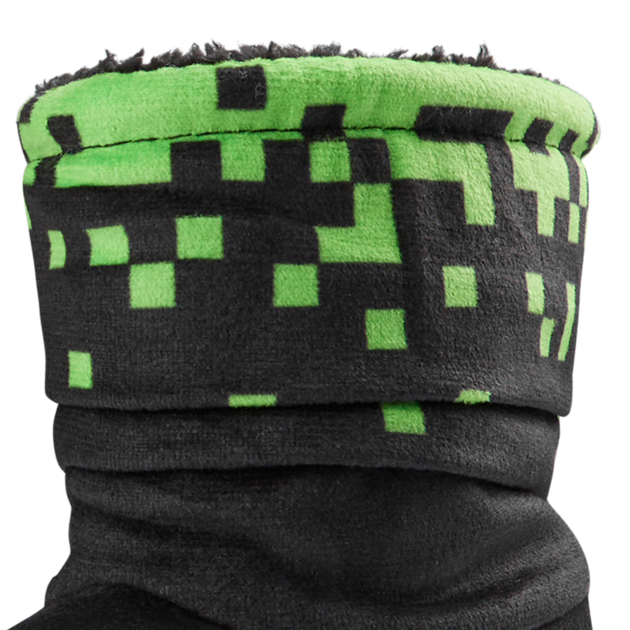 MINECRAFT Pantofole Bambino a Stivaletto - Ciabatte Bambino Antiscivolo Comode e Calde 28-39 per Ragazzi - Regali per Gamer