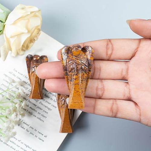 Miniatura 7 de "Caligrafía Mariam - Figura curativa de ángel de la guarda, cristales de ángel de bolsillo tallados a mano para energía positiva, mini estatua hecha