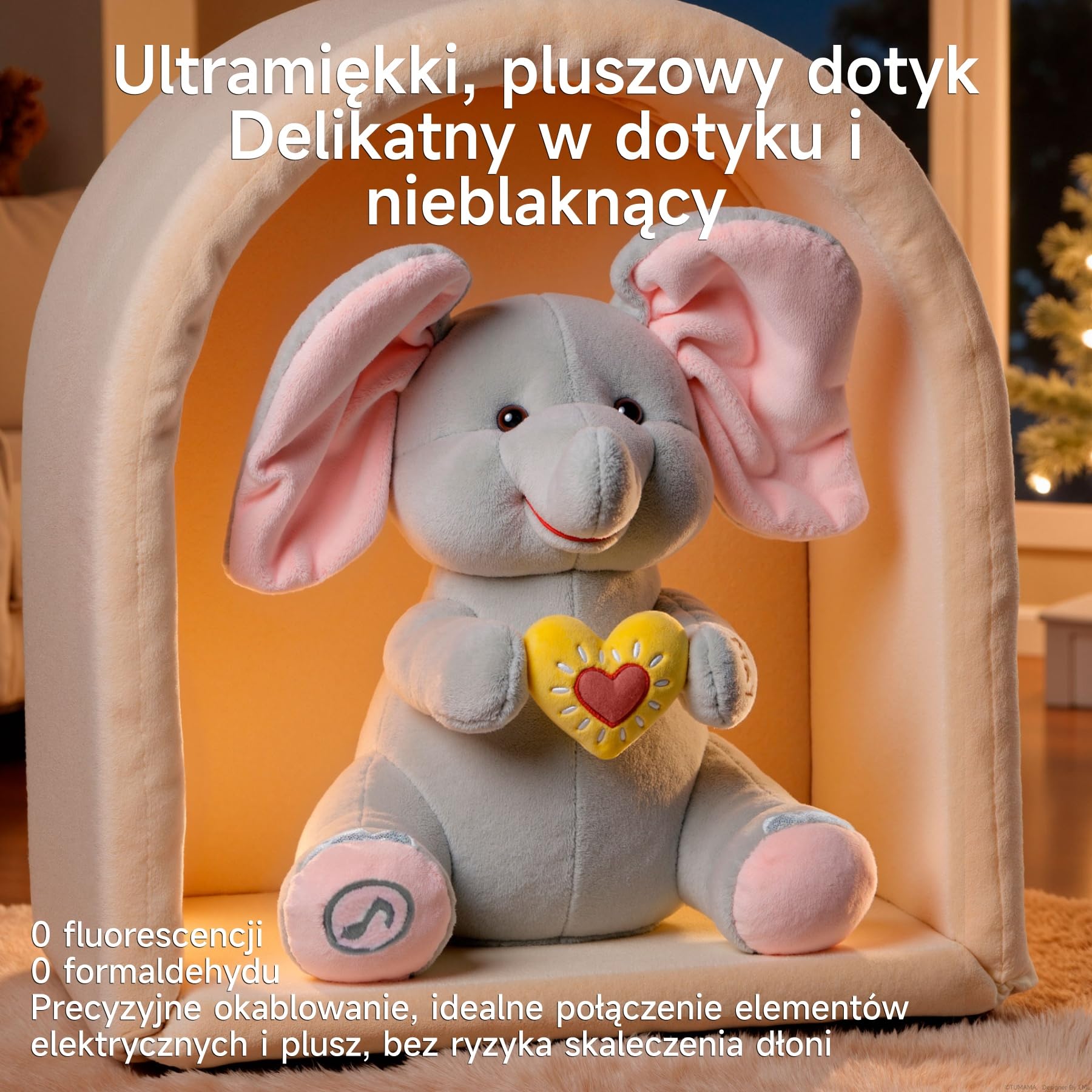 Interaktywny słoń Zabawka Pluszowa, A Kuku Pluszak, Śpiewająca Mówiąca Elektryczna Pluszowy, Prezent dla Dzieci
