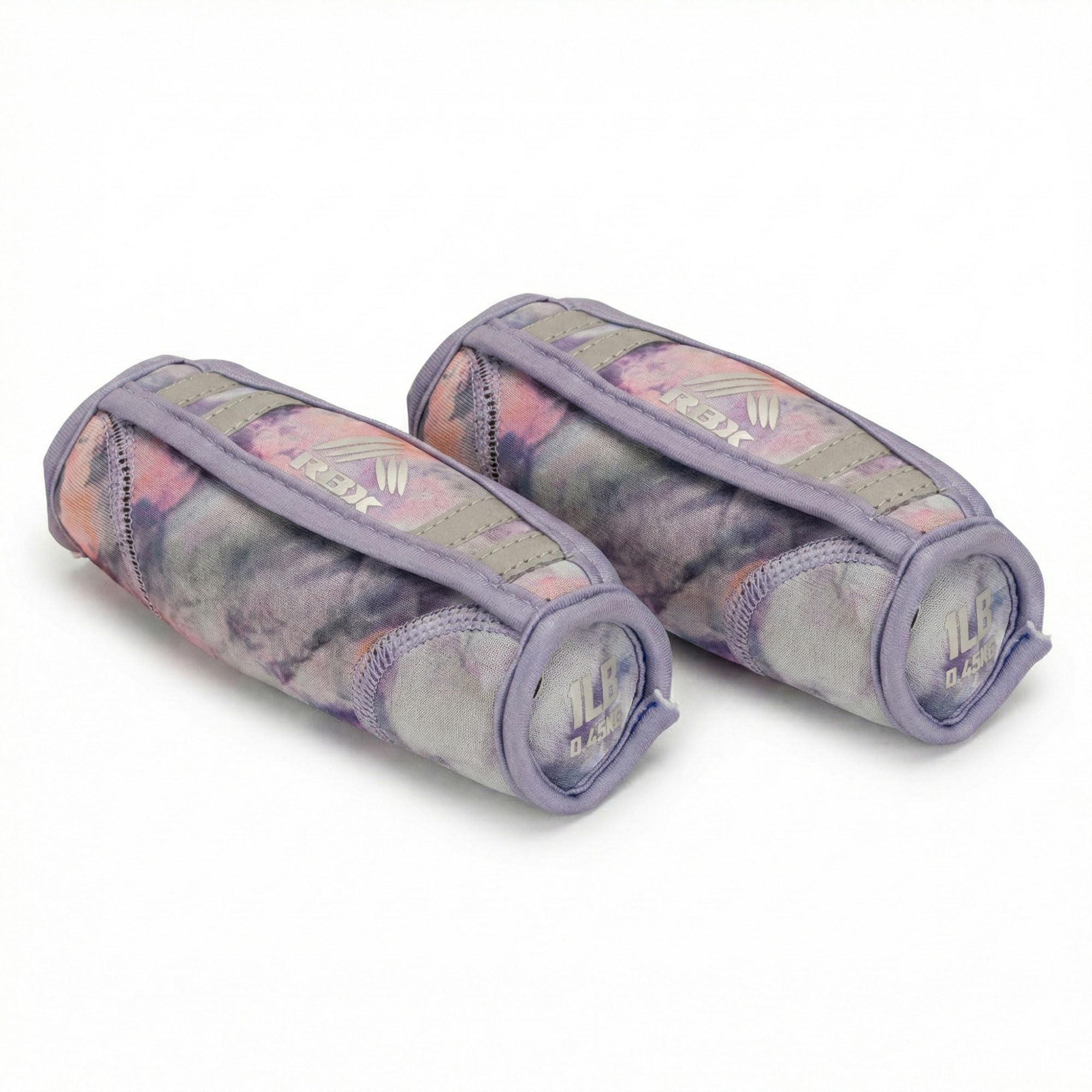 RBX 2lb Walking Weights Pair 1lb Each Soft Hand Weights with Reflective Safety Straps Ergonomic Grip Breathable Fabric