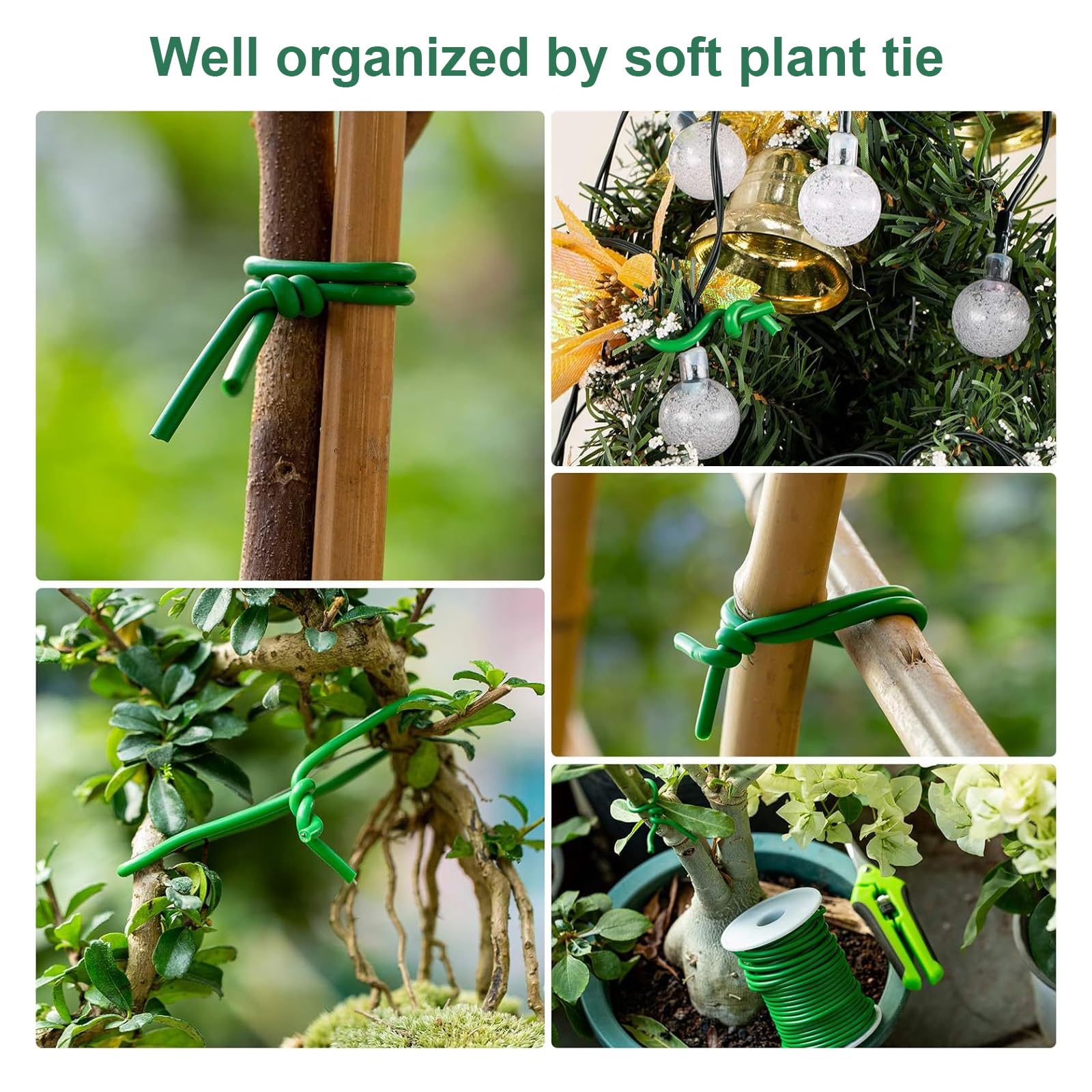 Lot De 3 Fils De Liaison Caoutchoutés Pour Plantes - 3,5 Mm X