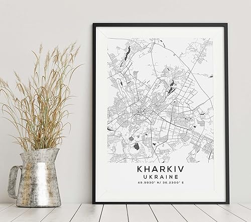 Miniatura 6 de Mapa de Kharkiv, Ucrania, Light 2 (36x48)