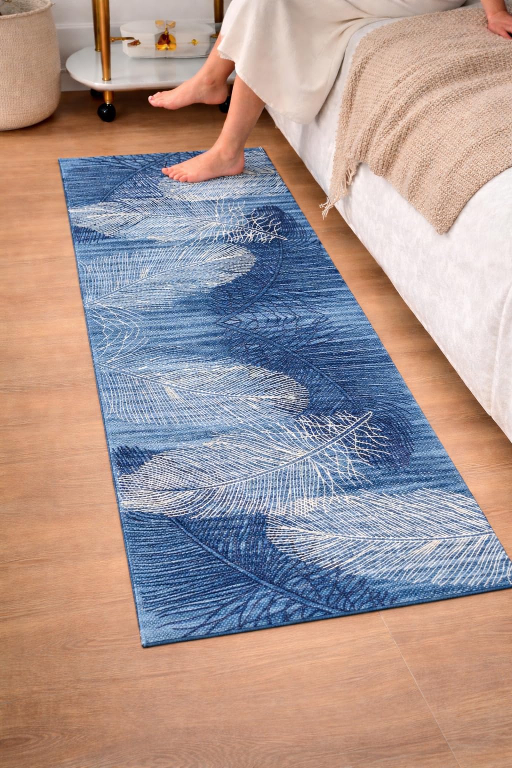 SAGON 2x5 Ft Printed Runner Carpet – Cotton Bedside Rug for Bedroom & Living Room (Wing)-image-30