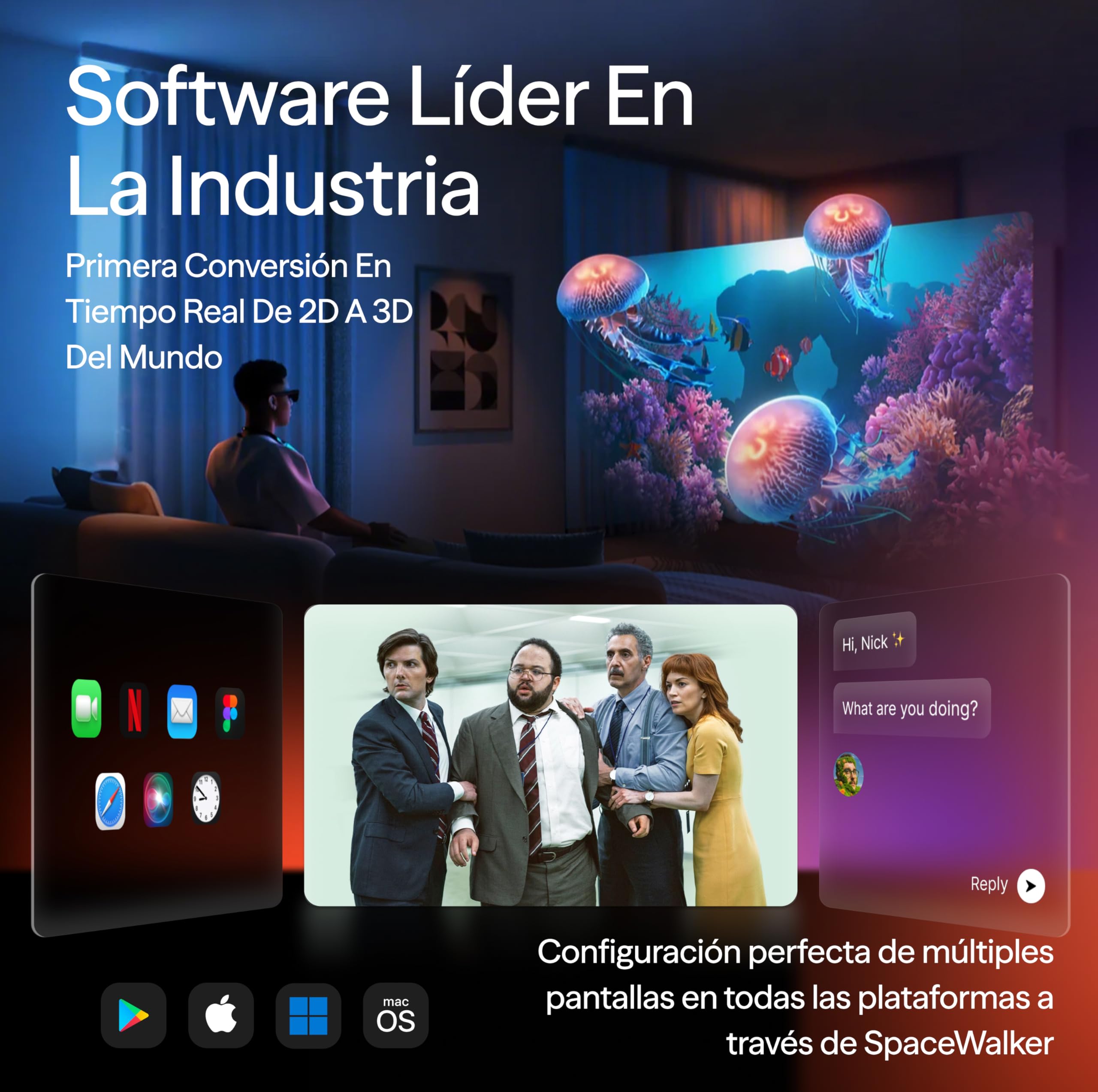 VITURE Luma Pro XR Gafas— Pantalla Ultra Sharp 152” 1200p 120Hz, 52° FOV, Película Electrocrómica, Harman Audio, Ajuste de Brillo, para iPhone 17/16/15, Android, Mac, PC, Steam Deck, Switch 2-Regular