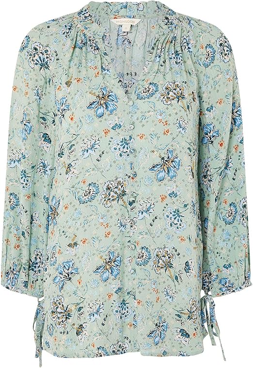 Monsoon Ladies Embellished Blouse in LENZING™ ECOVERO™ Womens Size