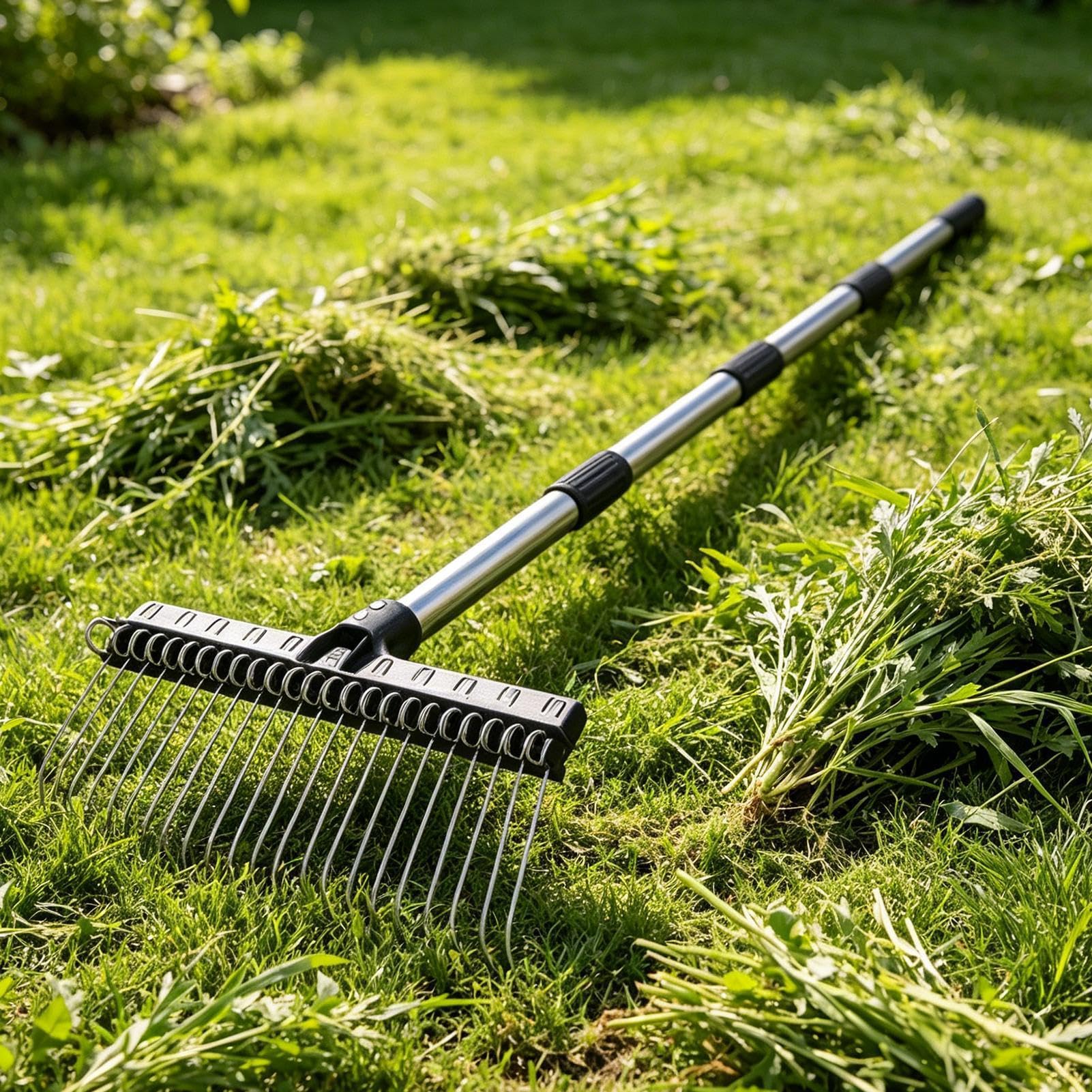 do liści Regulowane teleskopowo 98-160 cm ergonomiczne | Wytrzymałe Do Trawy do trawy ogrodu krzewów ściółki odpadów igieł sosny sprzątania